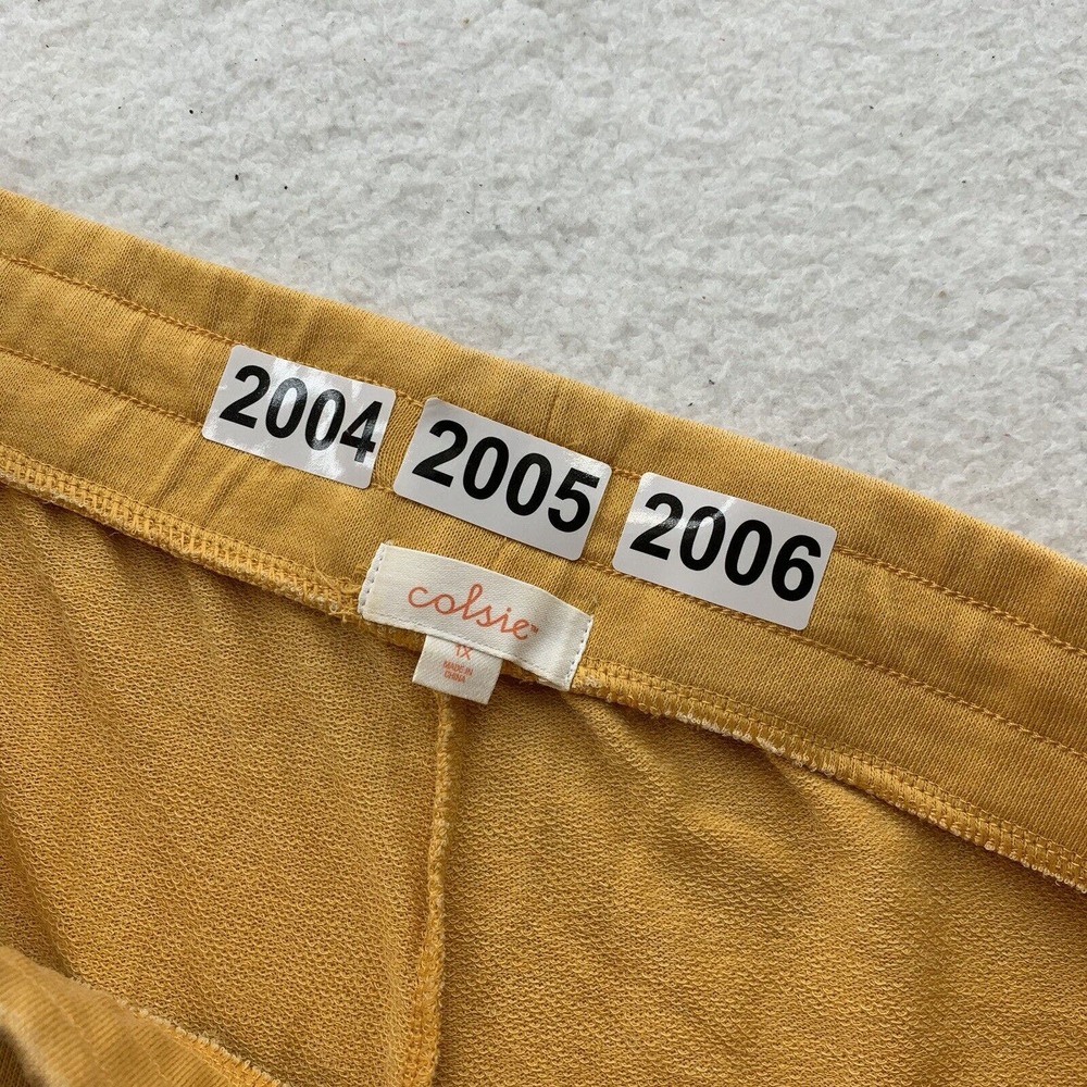 Colsie Joggers Womens 1X Plus French Terry Yellow Lounge Pant Drawstring Stretch - Picture 11 of 11